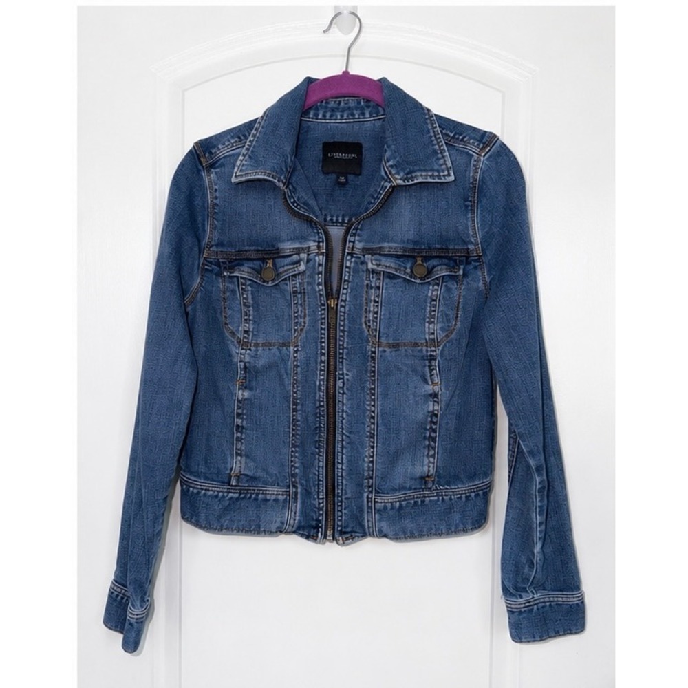 Liverpool Jeans Co Women Blue Zip Front Denim Jacket Montauk Mid XS LM1099TT